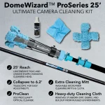 DomeWizard Proseries 25 FT security camera cleaning kit with carbon fiber pole for campus, parking lot, and shopping center surveillance maintenance