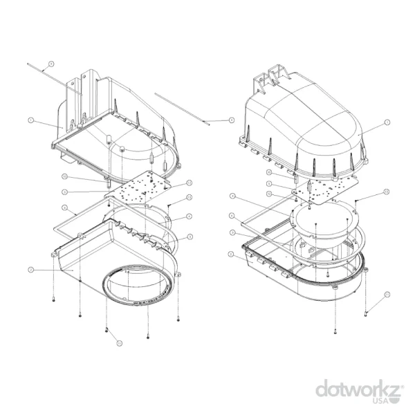 D2 Drawing - PTZ Security Camera Housing
