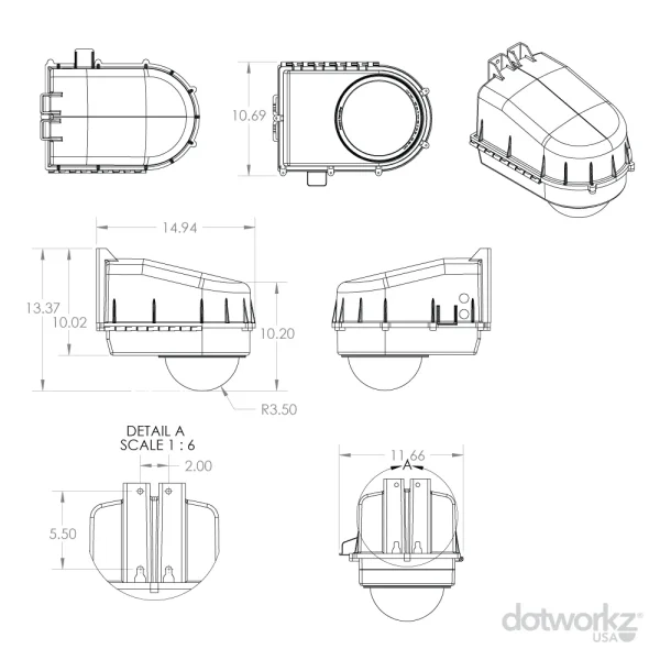 D2 Drawing - PTZ Security Camera Housing