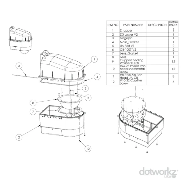 D3 Drawing - PTZ Security Camera Housing