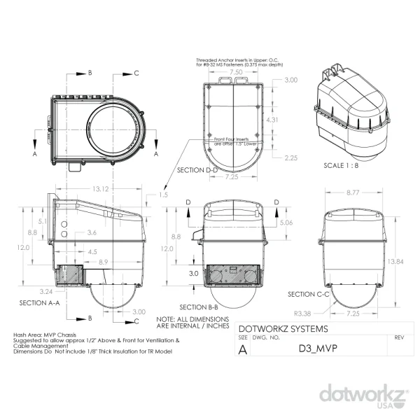 D3 MVP Drawing - PTZ Security Camera Housing