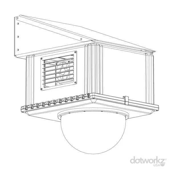 HD12 CoolDome Drawing - PTZ Security Camera Housing