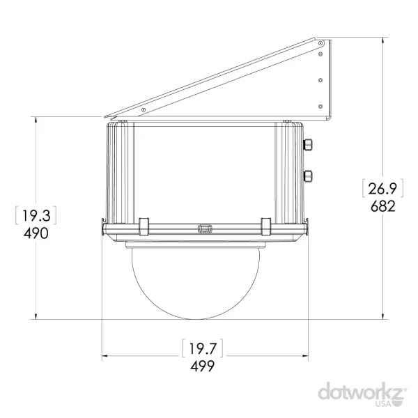 HD12 Drawing - PTZ Security Camera Housing