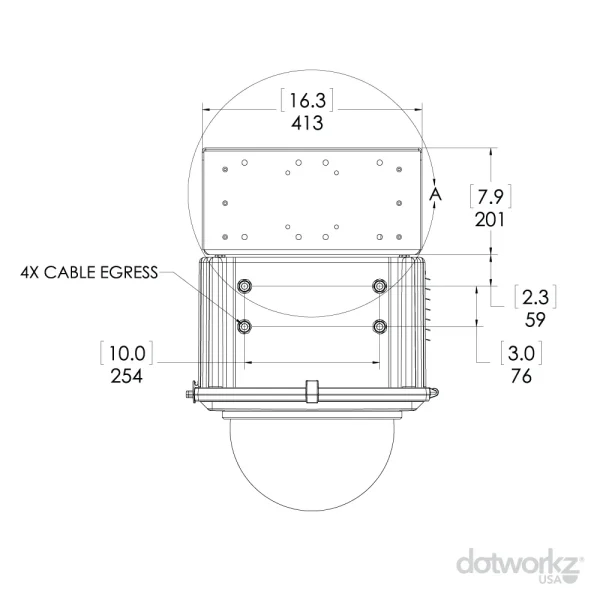 HD12 Drawing - PTZ Security Camera Housing
