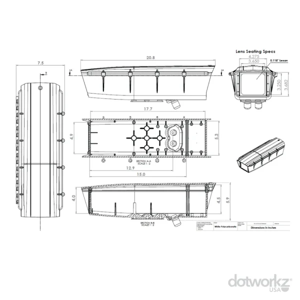 S Type Base Drawing - Static / Fixed Security Camera Housing