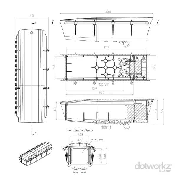 S Type CoolDome Drawing - Static / Fixed Security Camera Housing