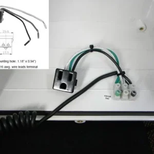 Security Camera Housing - Single Outlet Pigtail for 120 VAC Power Accessory